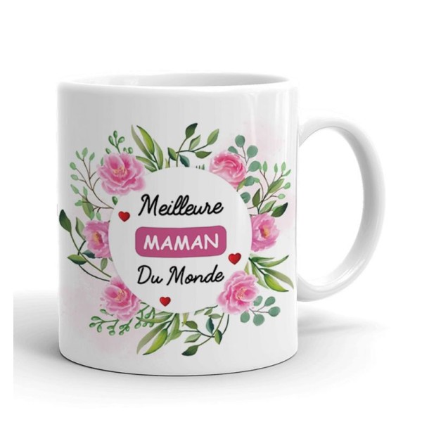 TASSE BLANCHE AVEC DESIGN BONNE FETE MAMAN