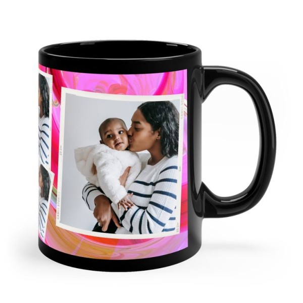 TASSE NOIR AVEC DESIGN PHOTO