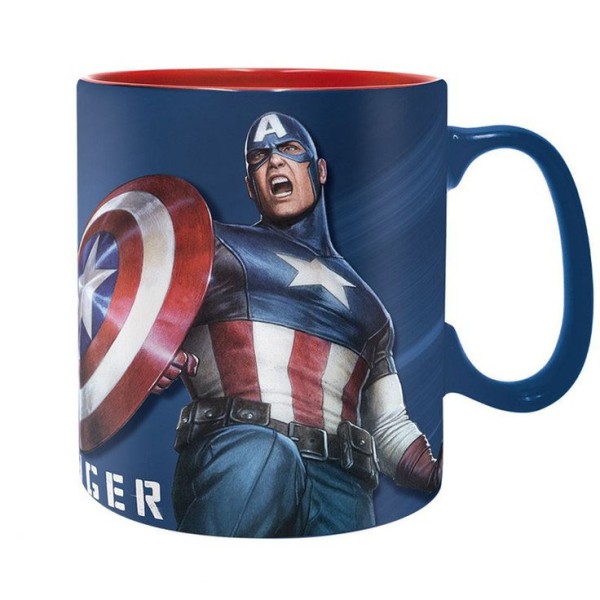TASSE BLEU AVEC DESIGN CAPTAIN AMERICA