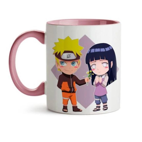 TASSE BLANCHE MANCHE ROSE AVEC DESOGN NARUTO