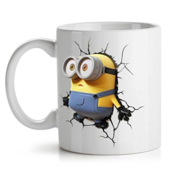 TASSE BLANCHE AVEC DESIGN 3D MINI MOCHE ET MECHANT
