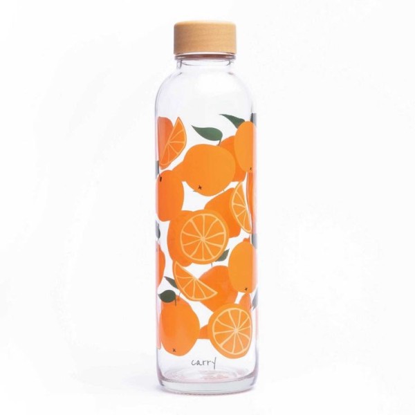 GOURDE EN VERRE AVEC COUVERCLE PVC DESIGN ORANGE